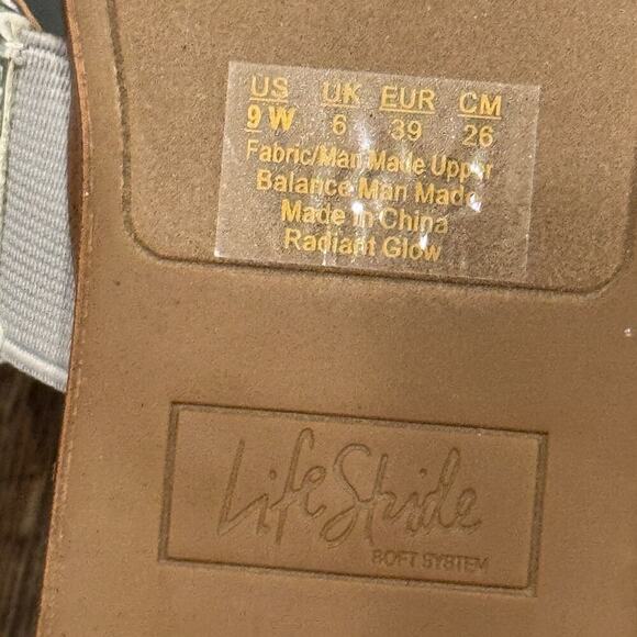 Lifestride Radiant Glow Iridescent flat slide sandal Size 9W - Picture 3 of 5